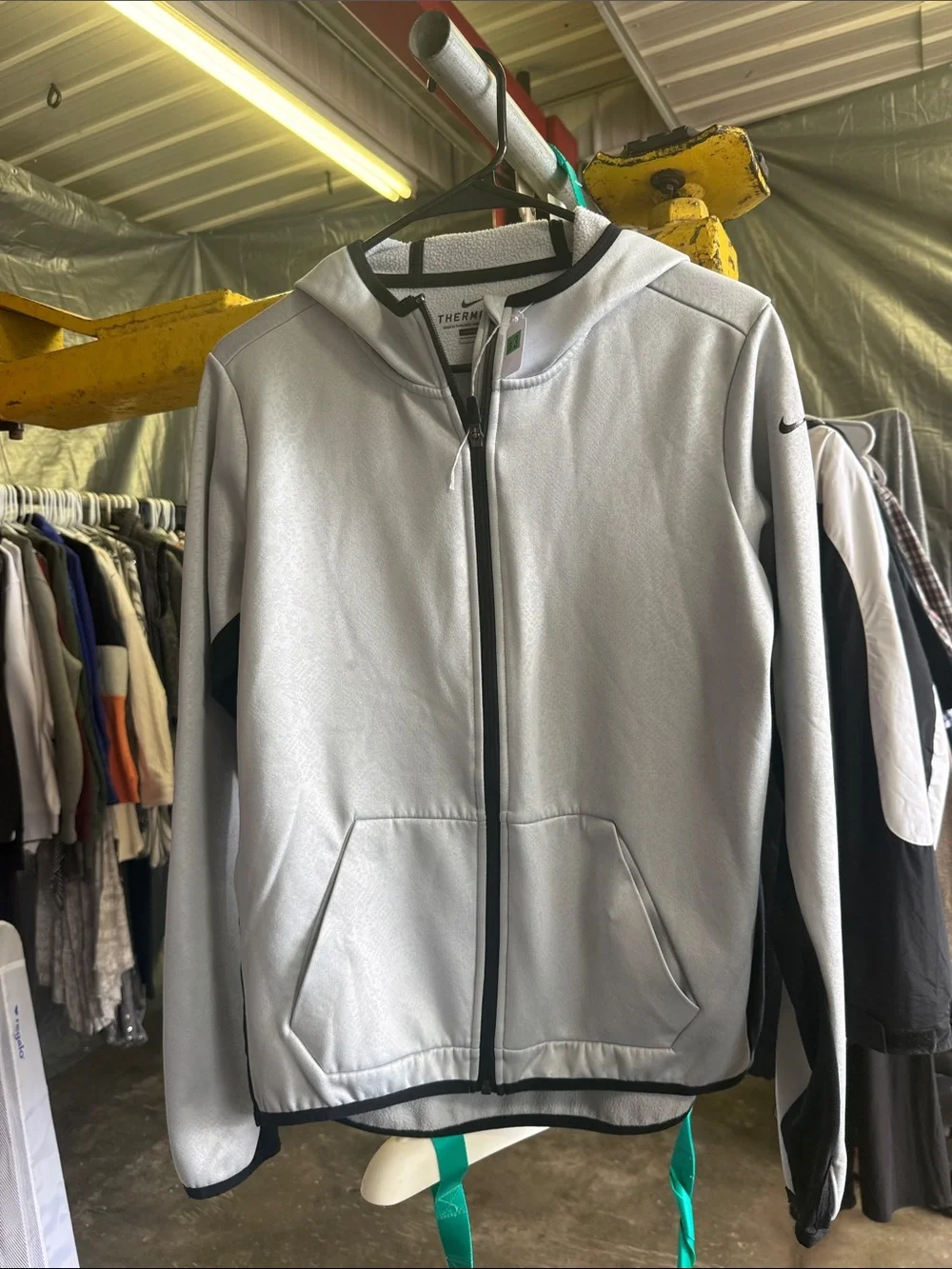 Nike women’s Light Gray and Black Full-Zip Performance Jacket